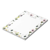 Bloc-note Nom floral élégant personnalisé (Tourné)