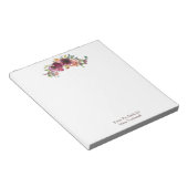 Bloc-note Nom floral moderne Personnalisé (Incliné)