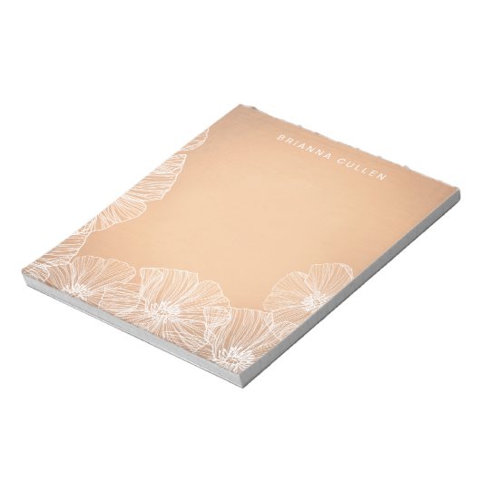 Bloc-note Nom floral or rose (Tourné)