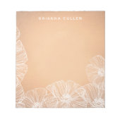 Bloc-note Nom floral or rose (Devant)