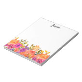 Bloc-note Nom floral rose (Tourné)