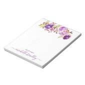 Bloc-note Nom Floral Violet Du Bureau De (Tourné)