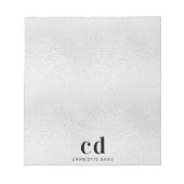 Bloc-note Nom initial du monogramme argenté (Devant)