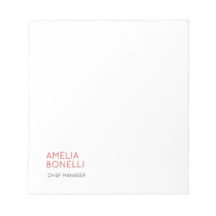 Bloc-note Nom Minimaliste Moderne Professionnel Simple Décon