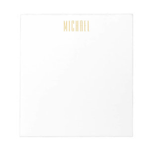 Bloc-note Nom minimaliste tendance professionnel couleur or