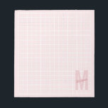 Bloc-note Nom monogramme du motif de grille rose vif<br><div class="desc">Nom monogramme du motif de grille rose vif</div>