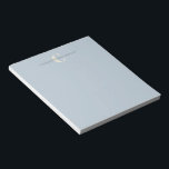 Bloc-note Nom monogramme élégant Bleu clair chic<br><div class="desc">Nom monogramme élégant dans le Bloc-notes bleu clair</div>
