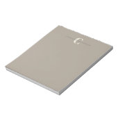 Bloc-note Nom Monogramme élégant Chic Rustic Taupe (Tourné)