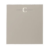 Bloc-note Nom Monogramme élégant Chic Rustic Taupe (Devant)