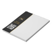 Bloc-note Nom monogramme et signature moderne / code QR (Tourné)