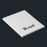 Bloc-note Nom monogramme moderne minimaliste noir gris<br><div class="desc">Monogramme moderne minimaliste nom noir gris. Nom personnalisé personnalisable en noir sur une couleur grise.</div>