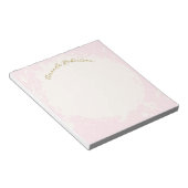 Bloc-note Nom Monogramme Pastel Rose Or Éclaboussé Élégant (Incliné)