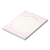 Bloc-note Nom Monogramme Pastel Rose Or Éclaboussé Élégant (Tourné)
