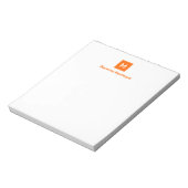 Bloc-note Nom Monogramme Tendance Chic Moderne Orange Couche (Tourné)