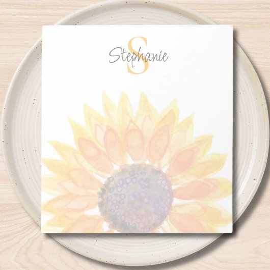 Bloc-note Nom Monogramme Tournesol