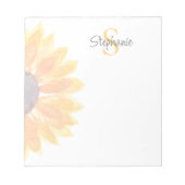 Bloc-note Nom Monogramme Tournesol (Devant)
