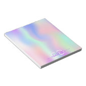 Bloc-note Nom monographique en violet rose holographique (Incliné)