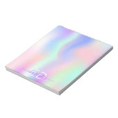 Bloc-note Nom monographique en violet rose holographique (Tourné)
