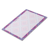 Bloc-note Nom Motif Carrés Damier Diamant Rose Violet (Incliné)