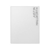 Bloc-note Nom noir moderne en blanc (Tourné)