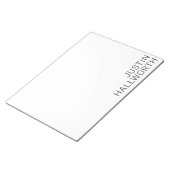 Bloc-note Nom noir moderne en blanc (Incliné)