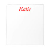 Bloc-note Nom Note Pad (Devant)
