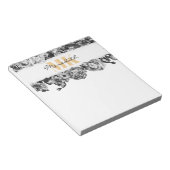 Bloc-note Nom personnalisable Gold Roses Chic Monogramme Lux (Incliné)