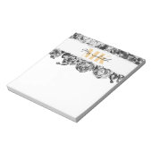 Bloc-note Nom personnalisable Gold Roses Chic Monogramme Lux (Tourné)