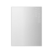 Bloc-note Nom personnalisable moderne | Dégradé gris (Tourné)