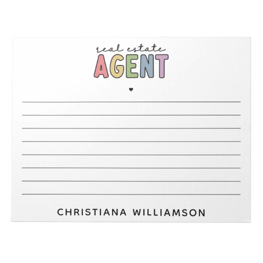Bloc-note Nom personnalisé Agent immobilier | Cadeaux immobi (Devant)