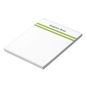 Bloc-note Nom personnalisé bandes vert et blanc (Tourné)