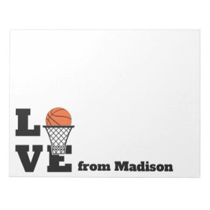 Bloc-note Nom personnalisé Basketball Love