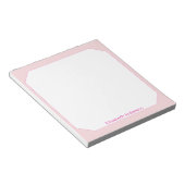 Bloc-note Nom personnalisé blanc et rose clair (Incliné)