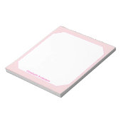 Bloc-note Nom personnalisé blanc et rose clair (Tourné)