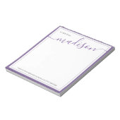 Bloc-note Nom Personnalisé Blanc Violet Du Bureau De (Tourné)