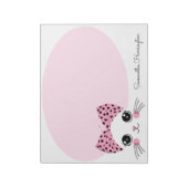 Bloc-note Nom personnalisé Cute face de chat (Tourné)