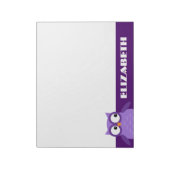 Bloc-note Nom Personnalisé De La Chouette Violette Pour Son (Tourné)