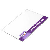 Bloc-note Nom Personnalisé De La Chouette Violette Pour Son (Incliné)