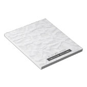 Bloc-note Nom personnalisé de la texture de papier blanc eff (Incliné)