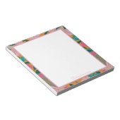 Bloc-note Nom personnalisé de l'enseignant floral stylé tend (Incliné)