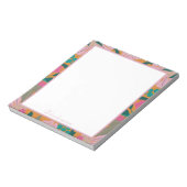 Bloc-note Nom personnalisé de l'enseignant floral stylé tend (Tourné)