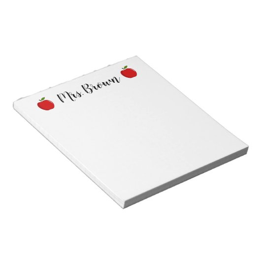 Bloc-note Nom personnalisé de l'enseignant Monogram (Incliné)