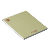 Bloc-note Nom personnalisé de patte chien Brown (Incliné)