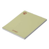Bloc-note Nom personnalisé de patte chien Brown (Tourné)