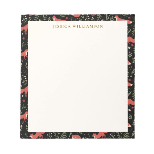 Bloc-note Nom personnalisé du renard boisé (Devant)