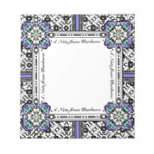 Bloc-note Nom personnalisé Elegant Damask Purple et Aqua (Devant)