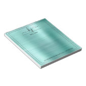 Bloc-note Nom personnalisé en métal turquoise | À Partir Du (Incliné)