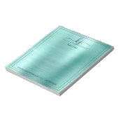 Bloc-note Nom personnalisé en métal turquoise | À Partir Du (Tourné)