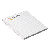 Bloc-note Nom personnalisé Enseignant Cute Smiling Crayon (Incliné)