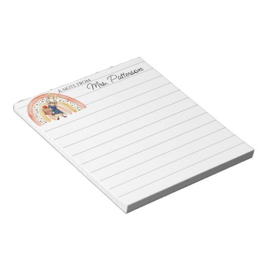 Bloc-note Nom personnalisé Enseignant note cadeau Notepad Ar (Incliné)